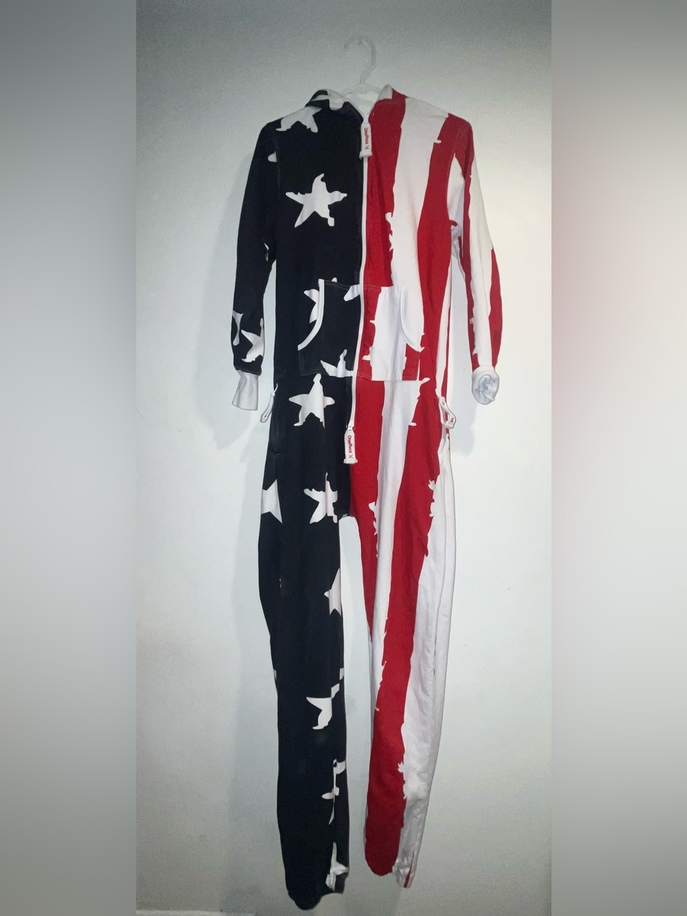 ONEPIECE American flag adult onesie